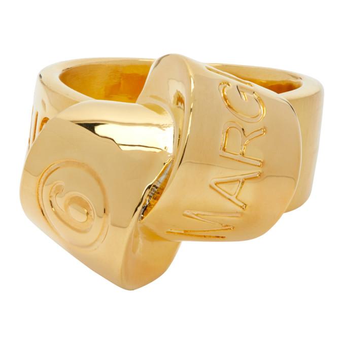 MM6 Maison Margiela Gold Logo Knot Ring – BlackSkinny