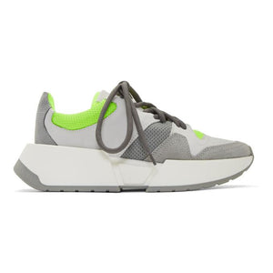 MM6 Maison Margiela Grey and Green Chunky Sneakers