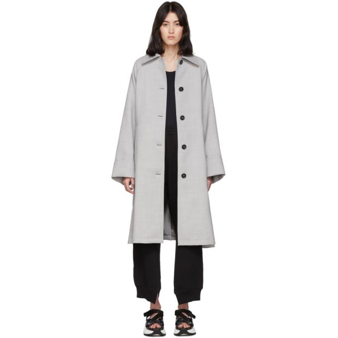 MM6 Maison Margiela Grey Wool Trench Coat