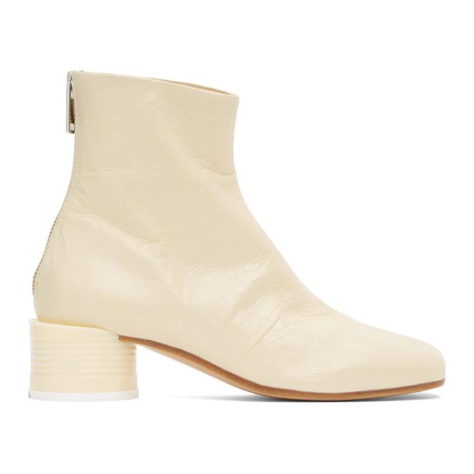 MM6 Maison Margiela Off-White Circle Heel Boots