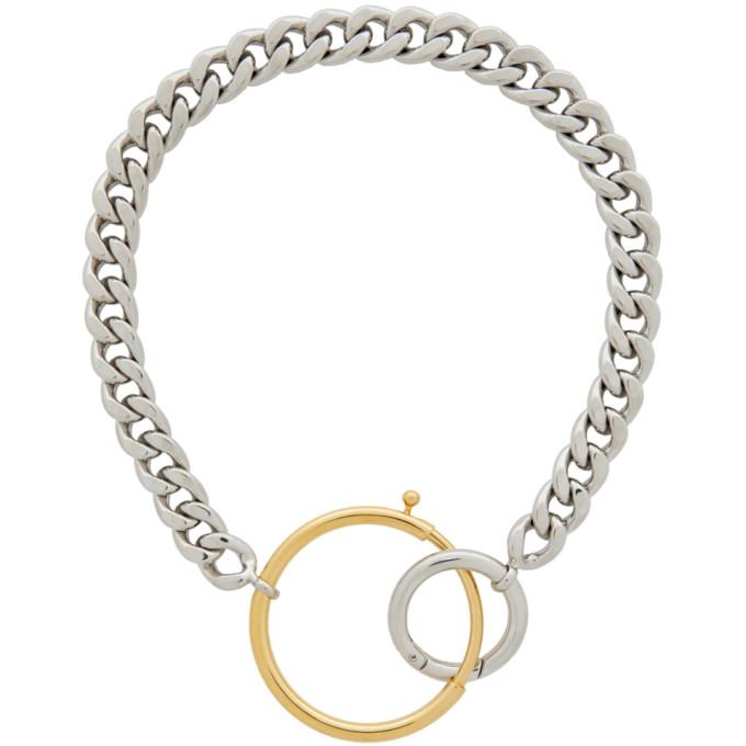 MM6 Maison Margiela Silver and Gold Mixed Chunky Necklace