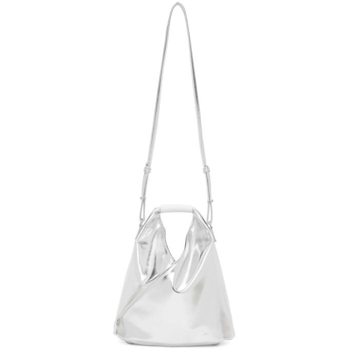MM6 Maison Margiela Silver Faux-Leather XS Micro Japanese Tote