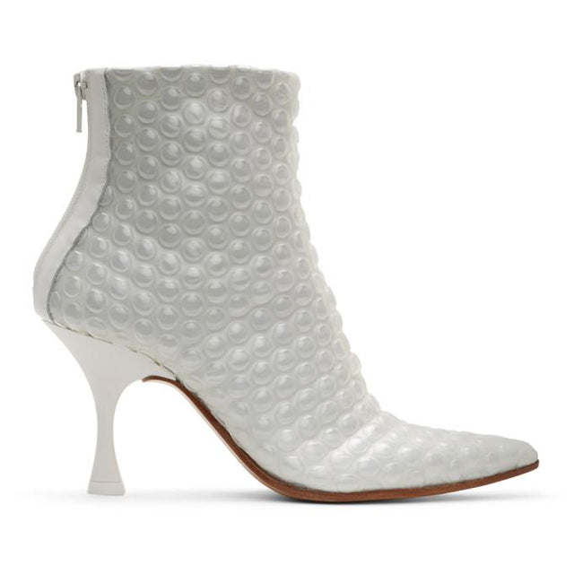 MM6 Maison Margiela White Bubble Wrap Heeled Boots