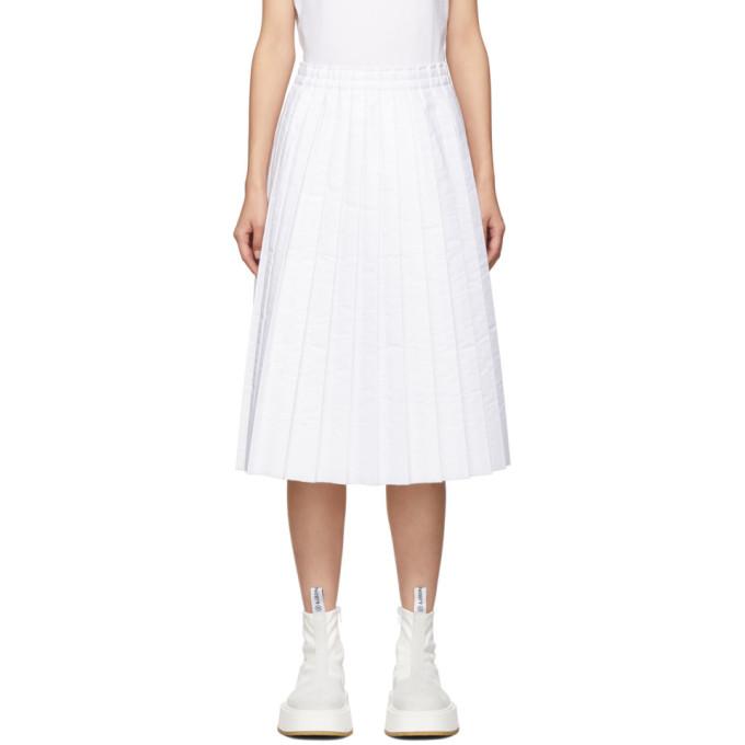 MM6 Maison Margiela White Padded Pleated Skirt