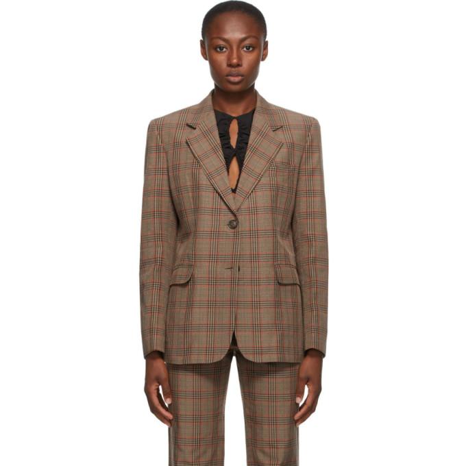 Molly Goddard Brown and Red Check Justin Blazer