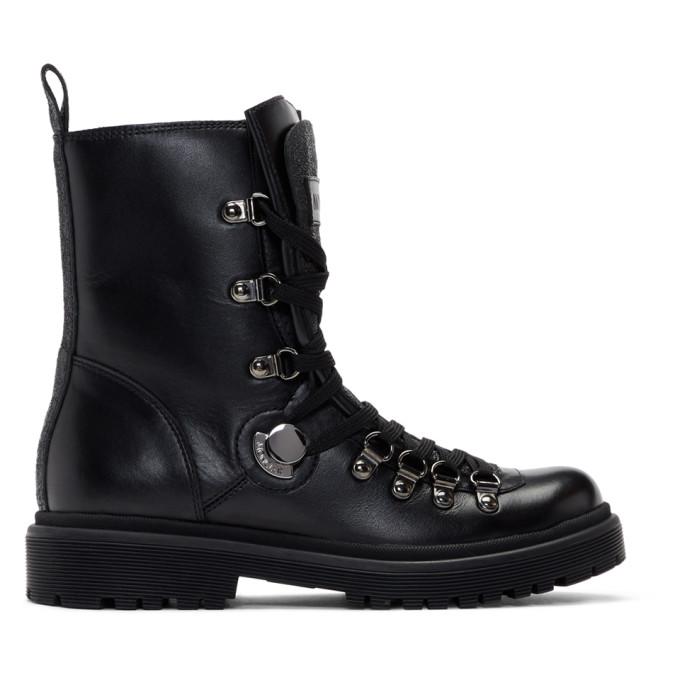 Moncler Black Berenice Combat Boots