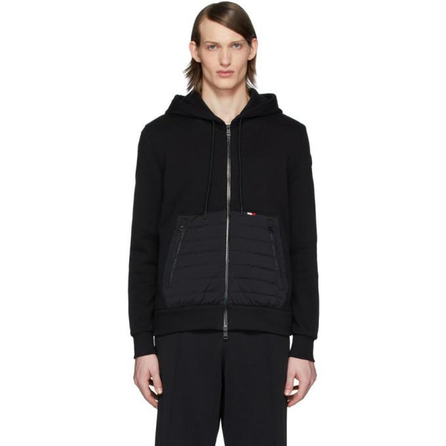 Moncler Black Down Cardigan Hoodie