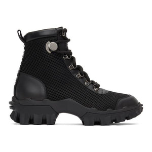 Moncler Black Mesh and Leather Helis Boots