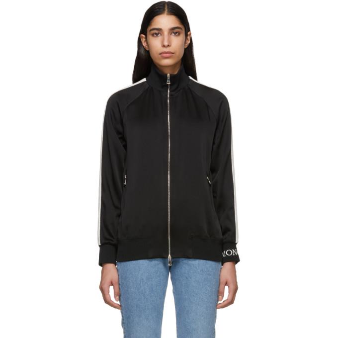 Moncler Black Satin Zip-Up Jacket – BlackSkinny