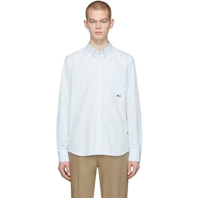 Moncler Blue and White Stripe Shirt