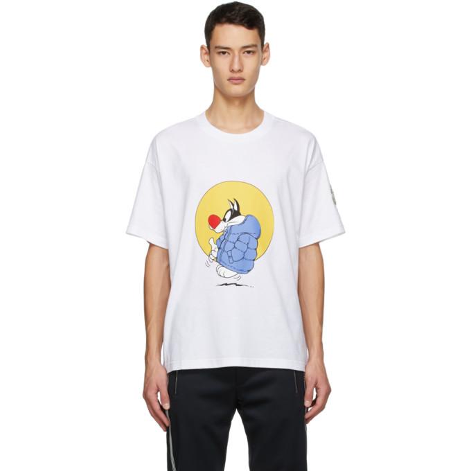 White Logo-print cotton-jersey T-shirt, Moncler