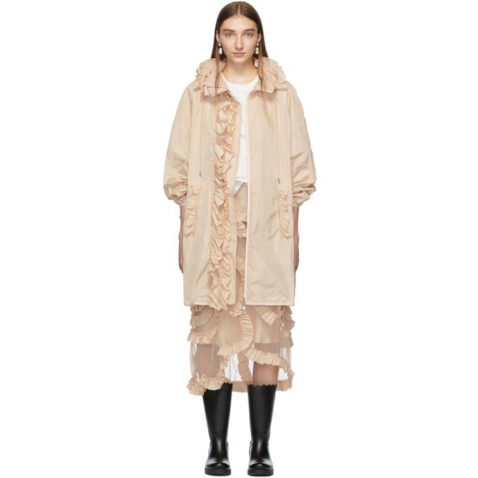 Moncler Genius 4 Moncler Simone Rocha Beige Ruffle Coat