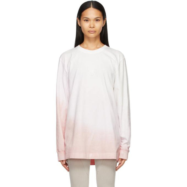 Moncler Genius 6 Moncler 1017 ALYX 9SM White and Pink Jersey Long Sleeve T-Shirt