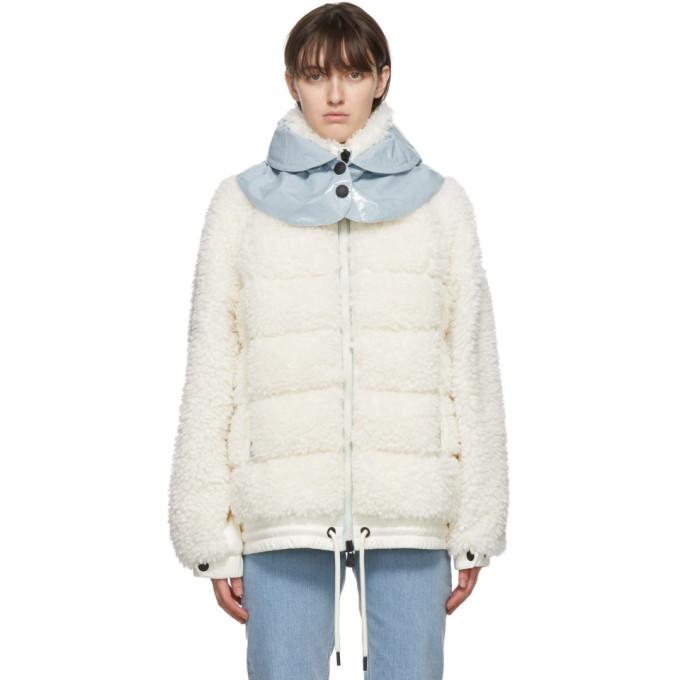 Moncler Grenoble White Down Fleece Puffer Jacket