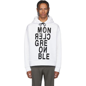 Moncler Grenoble White Maglia Logotype Hoodie