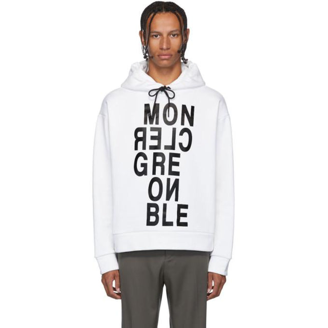 Moncler Grenoble White Maglia Logotype Hoodie