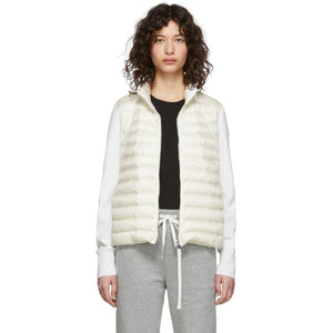 Moncler Off-White Down Knit Zip-Up Jacket