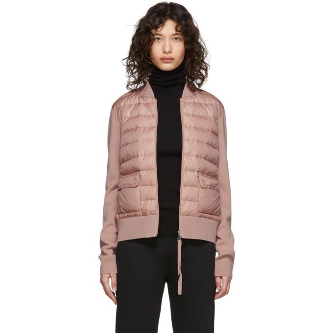 Moncler Pink Down Knit Combo Jacket