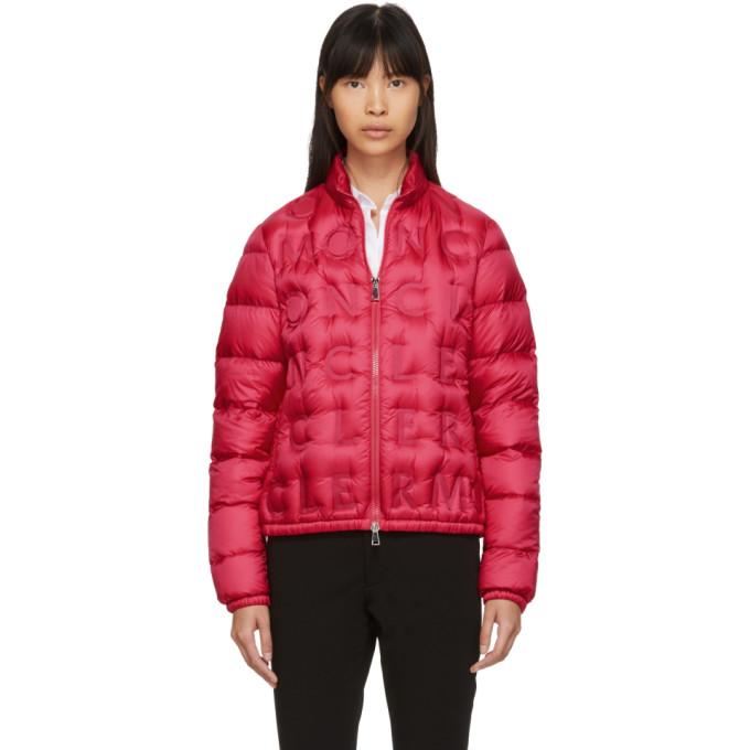 Moncler Pink Down Vilnius Logo Jacket