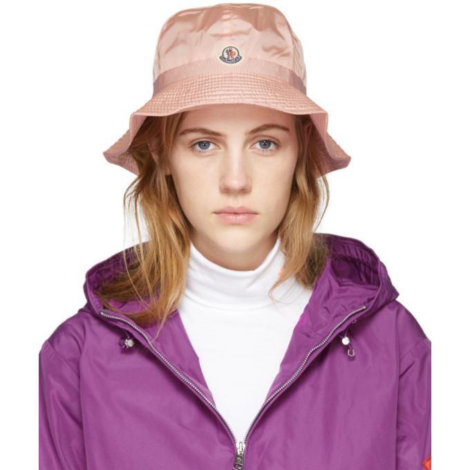 Moncler Pink Logo Bucket Hat