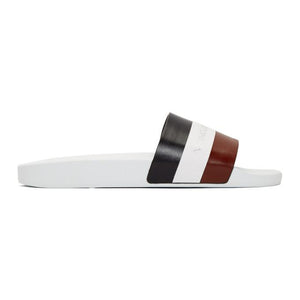 Moncler White Basile Slides