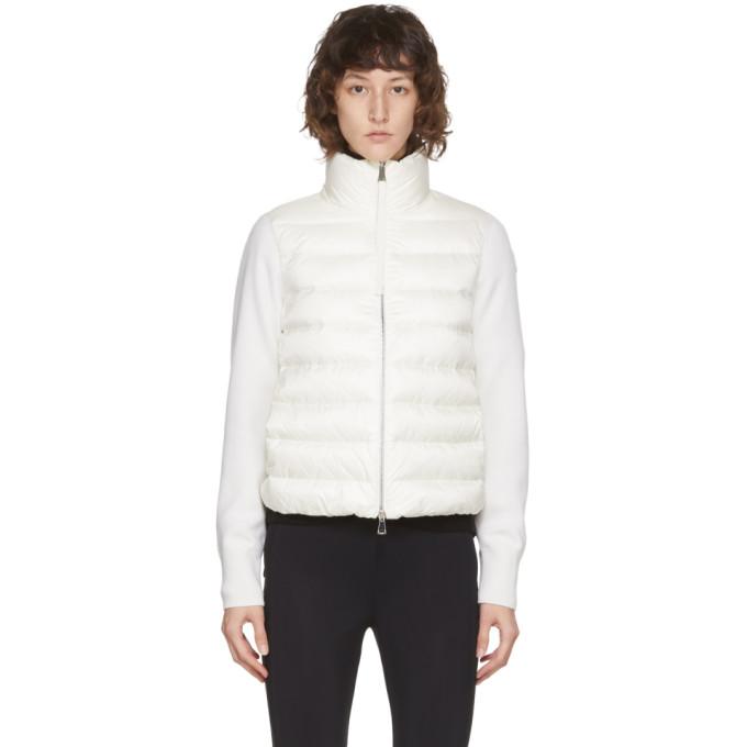 Moncler White Down Paneled Jacket