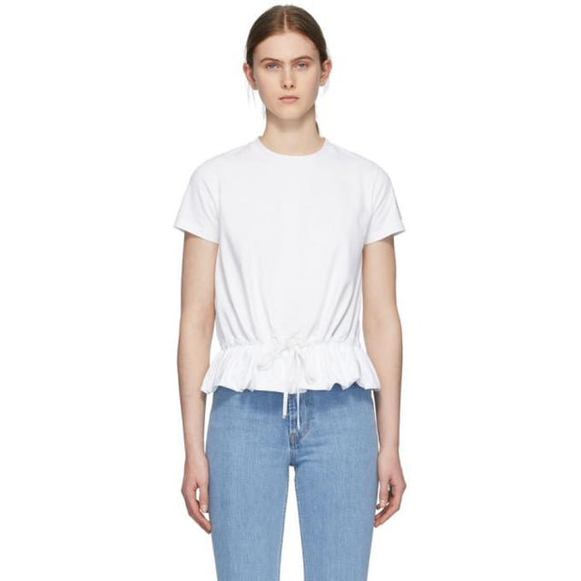 Moncler White Ruffle T-Shirt