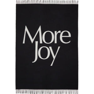 More Joy Black and White Merino Wool Logo Blanket-BlackSkinny