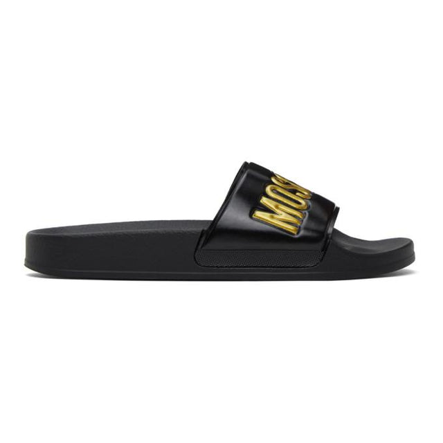 Moschino Black and Gold Logo Slides