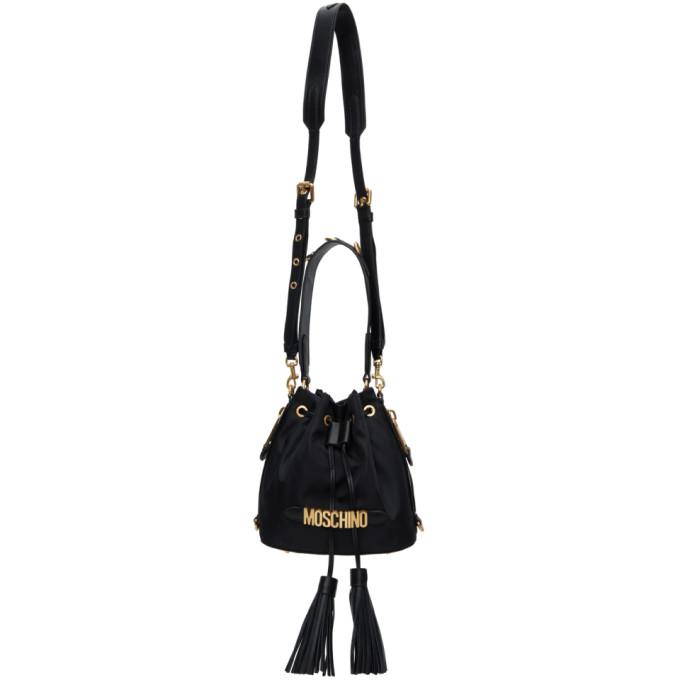 Moschino Black Logo Bucket Bag