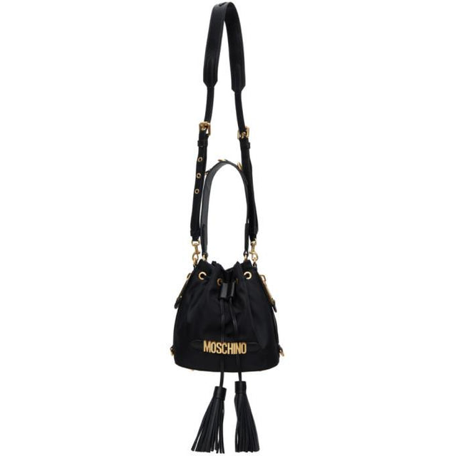 Moschino Black Logo Bucket Bag