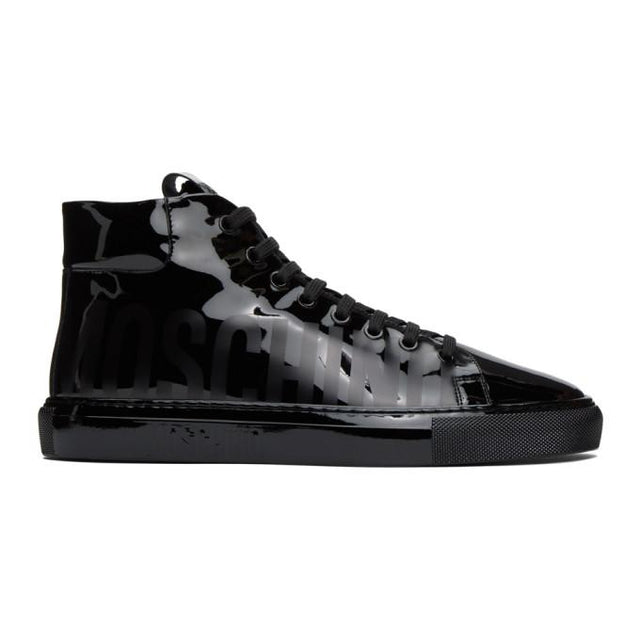 Moschino Black Logo High-Top Sneakers