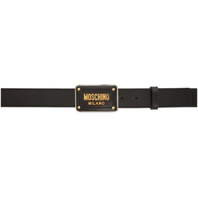 Moschino Black Logo Print Belt