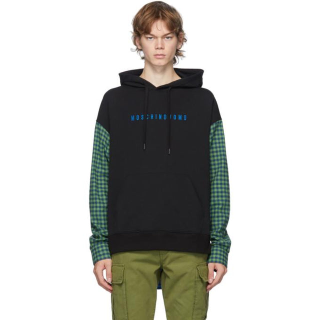 Moschino Black Plaid Moschinouomo Hoodie
