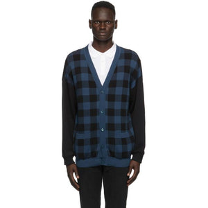 Moschino Blue and Black Check Fantasy Cardigan