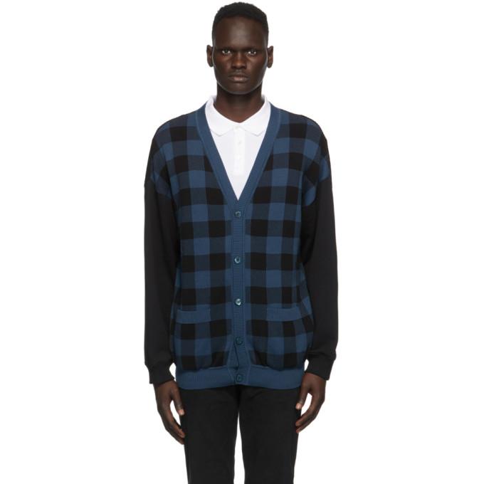 Moschino Blue and Black Check Fantasy Cardigan