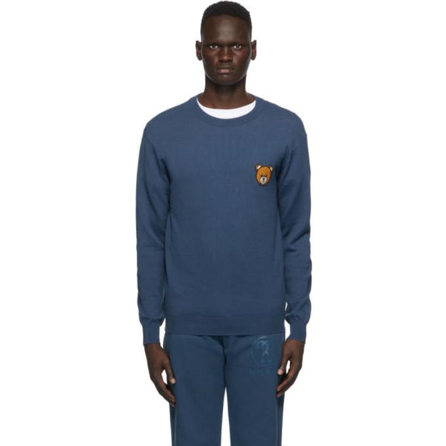 Moschino Blue Teddy Crewneck Sweater