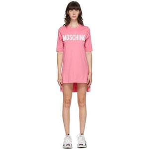 Moschino Pink Embroidered Logo Dress