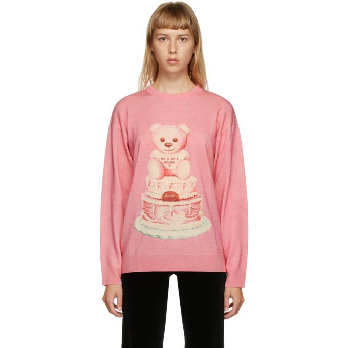 Moschino Pink Wool Teddy Bear Sweater