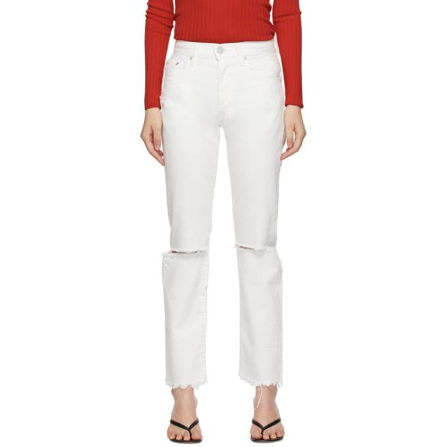 Moussy Vintage White Wagoner Straight Jeans
