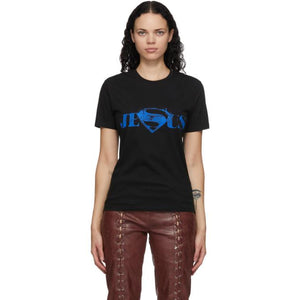 Mowalola Black Print Super Man T-Shirt