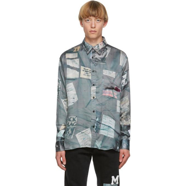 Mr. Saturday Black Oversized Printed Shirt