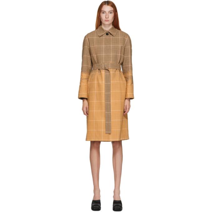 MSGM Brown Dip Bleach Trench Coat