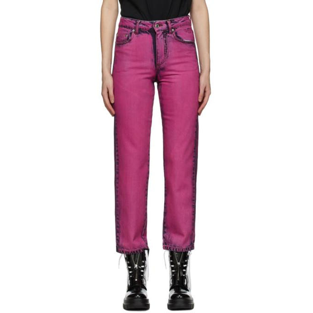 MSGM Fuchsia Overdye Jeans