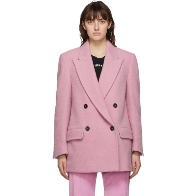 MSGM Pink Pilled Double-Breasted Coat