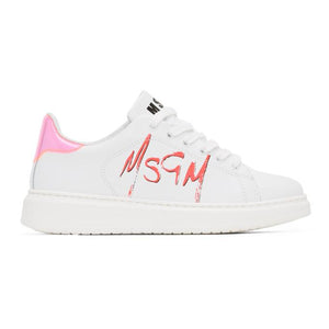 MSGM White Logo Color Heel Tab Sneakers