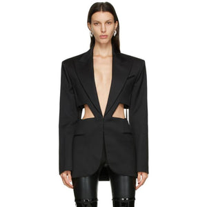 Mugler Black Cut Out Blazer