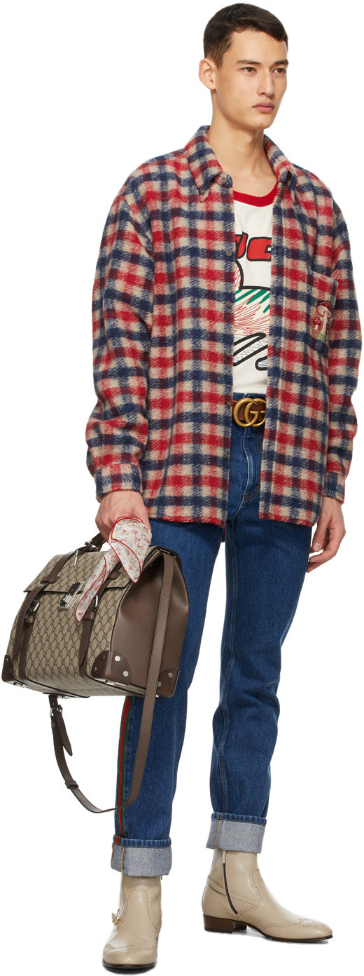 Gucci Multicolor Check Mushrooms Shirt