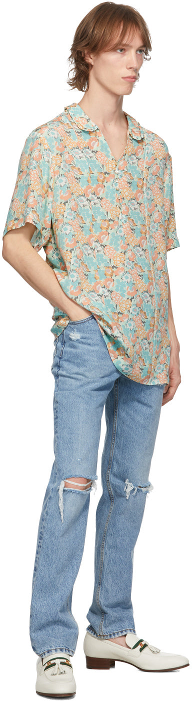 Gucci Multicolor Liberty London Edition Silk Floral Shirt