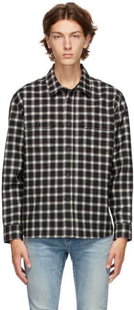 Saint Laurent Multicolor Plaid Shirt - Chemise à plaid de Saint Laurent multicolore - 세인트 라이 렌트 멀티 컬러 격자 무늬 셔츠